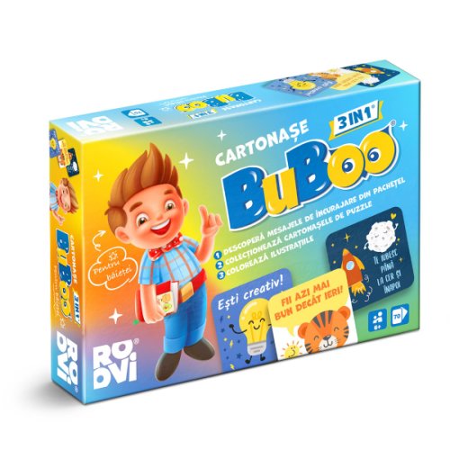 D-toys Cartonașe buboo 3-în-1 - set de 70 de cartonașe pentru băieți de 6 ani