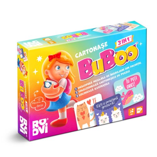 D-toys Cartonașe buboo 3-în-1 – set de 70 de cartonașe pentru fetițe de 6 ani