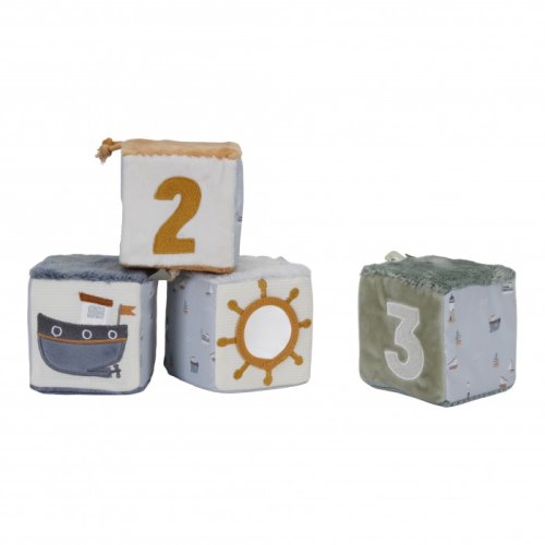 Little dutch – set de 4 cuburi senzoriale pentru bebelusi – colectia sailors bay