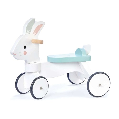 Tender leaf toys - premergator bicicleta pe 4 roti iepuras din lemn - running rabbit ride on