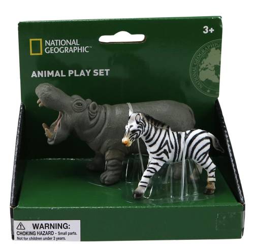 National Geographic Set 2 figurine - hipopotam si zebra