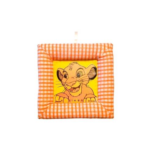 Tablou textil pentru perete Simba Disney Lion King, carouri portocaliu