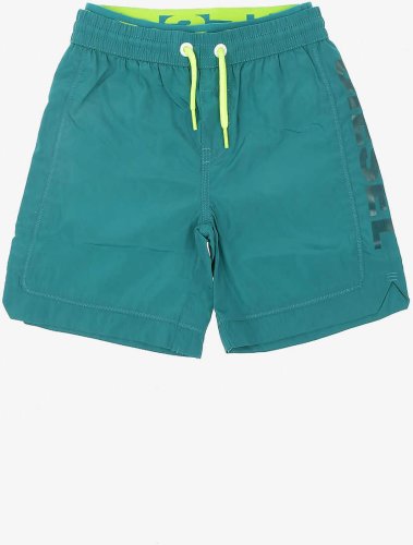 Diesel Kids logo print mbxbeach board shorts beachwear green