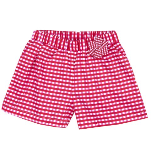 Pantaloni scurti copii chicco, rosu cu bej, 00459