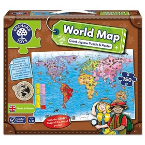 Orchard / puzzle si poster - harta lumii in limba engleza | orchard toys