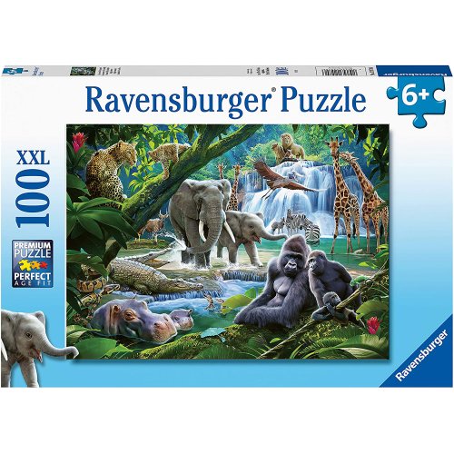 Puzzle 100 piese - animale din jungla | ravensburger