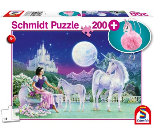 Puzzle 200 piese - unicorn (cu breloc) | schmidt