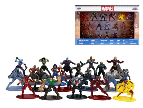 Set 20 de figurine metalice cu eroii marvel si figurina iron man inclusa | jada
