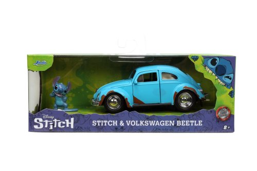 Set masinuta cu figurina - disney stitch - stitch & volkswagen beetle | jada toys