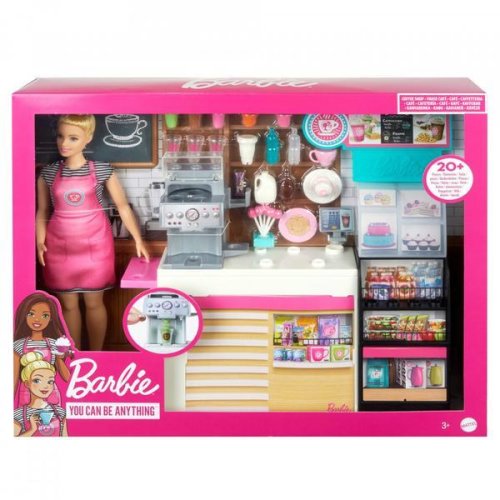 Barbie set cafenea cu 20 de accesorii - mattel