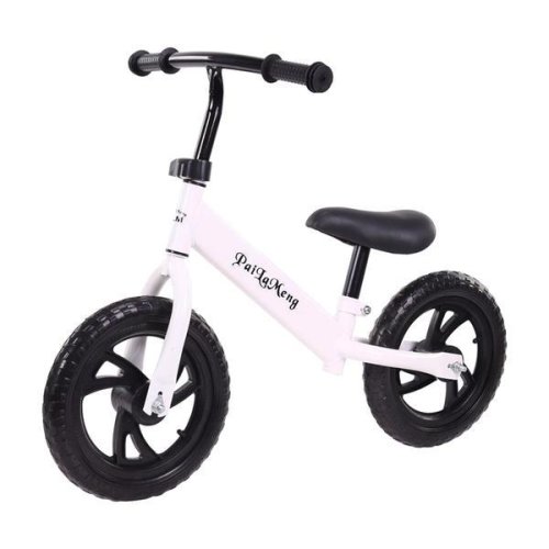 Bicicleta de echilibru pentru incepatori, bicicleta fara pedale pentru copii intre 2 si 5 ani, alba, oem