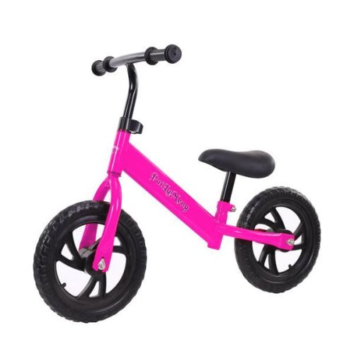 Nbw Bicicleta pentru incepatori cu echipament protectie, fara pedale, pentru copii intre 2 - 5 ani, roz