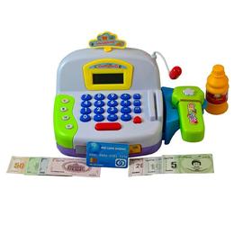 Casa de marcat cu scanner detasabil, sunete, bani si accesorii pentru vanzare - alba - cash register