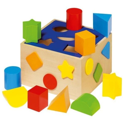 Goki Cutie de sortare cu forme multicolore geometrice - set din lemn