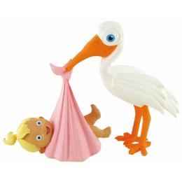 Figurina comansi moments - stork with baby girl
