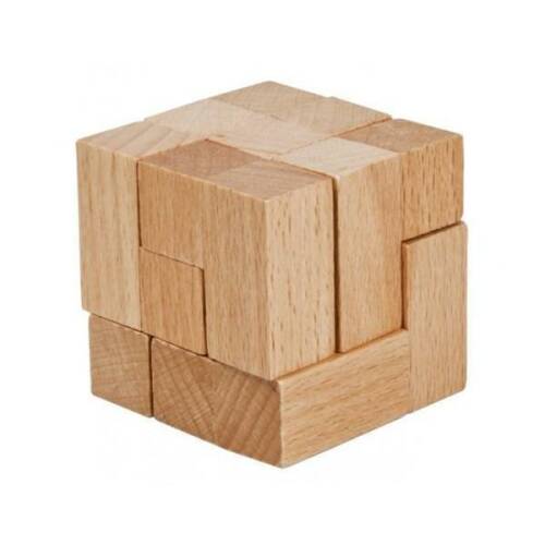 Joc logic iq cub din lemn - varianta 2