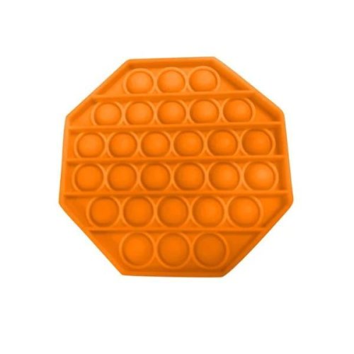 Jucarie antistres din silicon, pop it now, forma octogon portocaliu, 12.5 cm - oem