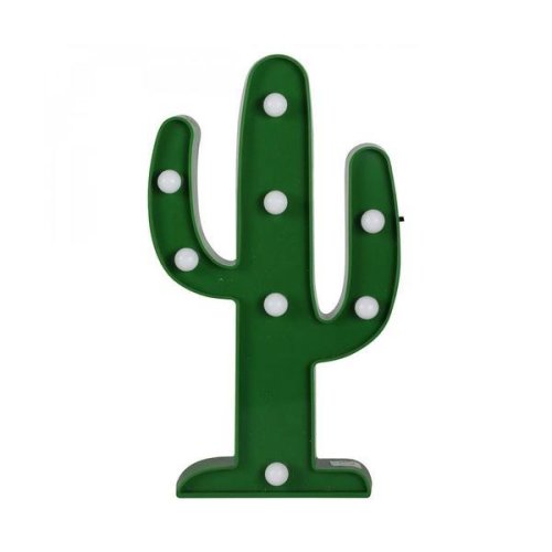Lampa 8 leduri design cactus pentru copii,verde, 14x25 cm