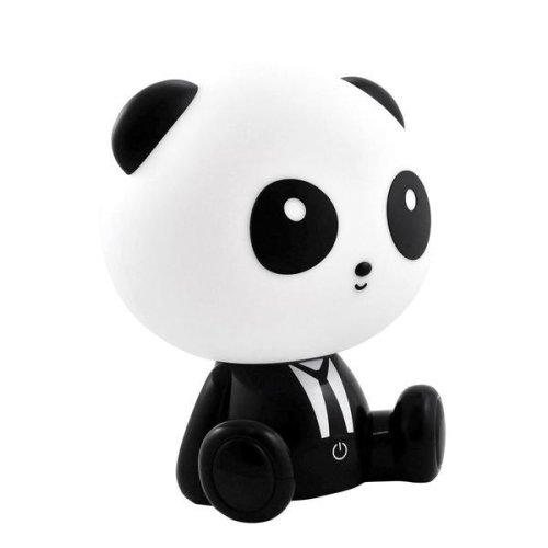 Oem Lampa de veghe pentru copii, design urs panda, alb-negru, 24 cm, 2.5w-230v, ama