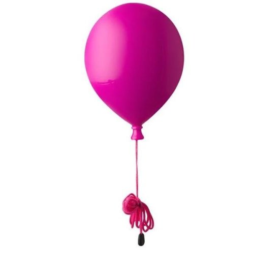 Lampa decorativa de perete pentru camera copiilor, design balon cu snur, roz