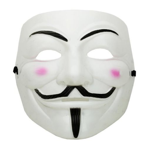 Masca anonymous guy fawkes, alb, marime universala