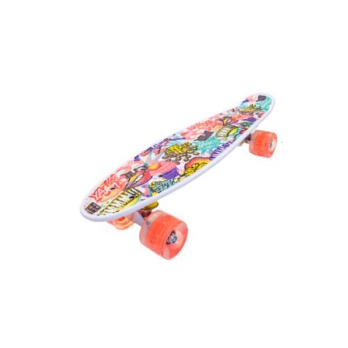 Penny board portabil cu roti luminoase, multicolor 56 cm m6 - shop like a pro