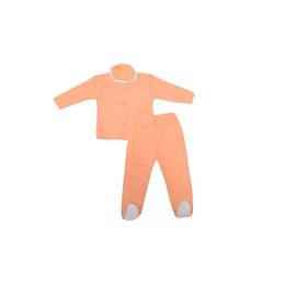 Pijama bebelusi, 2 piese, 6-9 luni, bumbac 100%, portocaliu