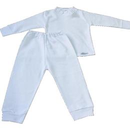 Pijama iarna, bumbac 100%, vanisat (finet), 1 an, alb complet