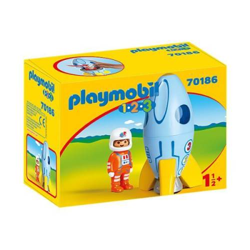 Playmobil 1.2.3 astronaut cu racheta