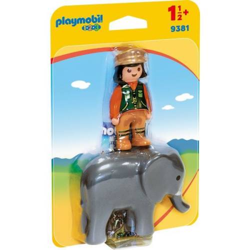 Playmobil 1.2.3 ingrijitor zoo cu elefant
