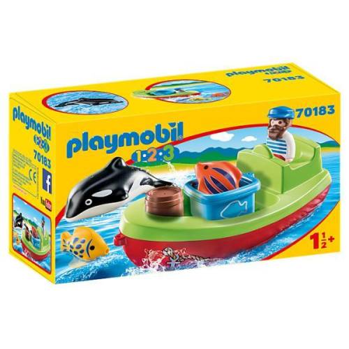 Playmobil 1.2.3 pescar cu barca
