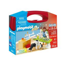 Playmobil city life - cu setul portabil - in vizita la veterinar cei mici vor invata sa aiba grija de animalute.