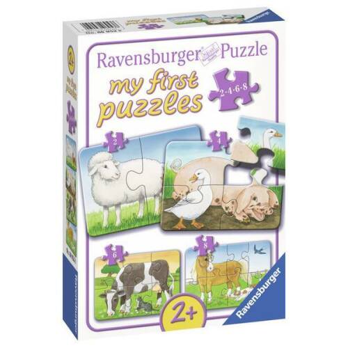 Primul meu puzzle animale de la ferma, 2/4/6/8 piese - ravensburger