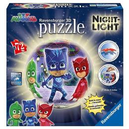 Puzzle 3d luminos eroi in pijamale m1, 72 piese - ravensburger