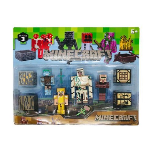 Set 4 figurine minecraft 2 accesorii si 4 cuburi, +3 ani