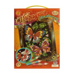 Set creatie pentru pictura pe catifea Orange Elephant, velvel fantasy, butterflies