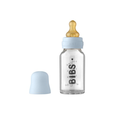 Bibs - set complet biberon din sticla anticolici, 110 ml, baby blue