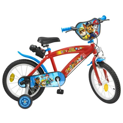 Bicicleta pentru copii, 16 inch, cu roti ajutatoare si suport pentru sticla de apa, toimsa, colectia noua paw patrol, multicolor