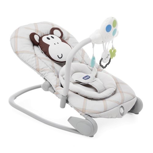 Chicco - balansoar balloon monkey, cu vibratii, muzica si lumini, reglabil in 4 pozitii, greutate maxima 18 kg, 0 luni +, multicolor