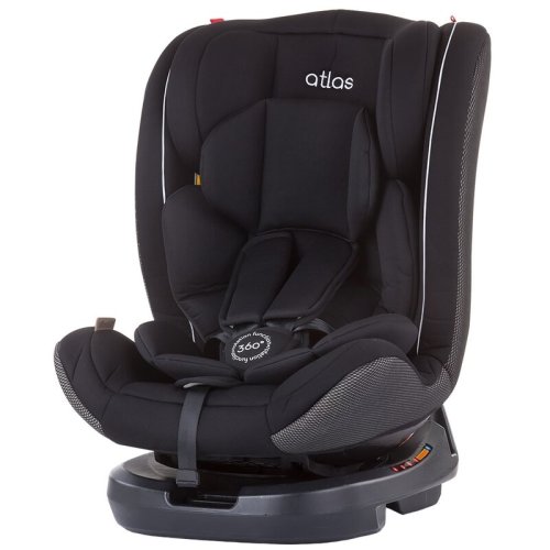 Chipolino - scaun auto atlas spatar reglabil, protectie laterala, rotire 360 grade carbon, 0-36 kg, negru