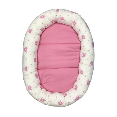 Deseda - cuib baby nest bebelusi forma ovala coronite roz pe alb