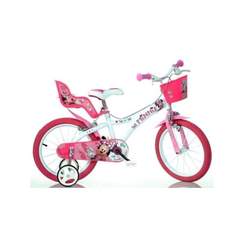 Dino bikes - bicicleta cu pedale 614mm , minnie mouse, 14 , cu roti ajutatoare