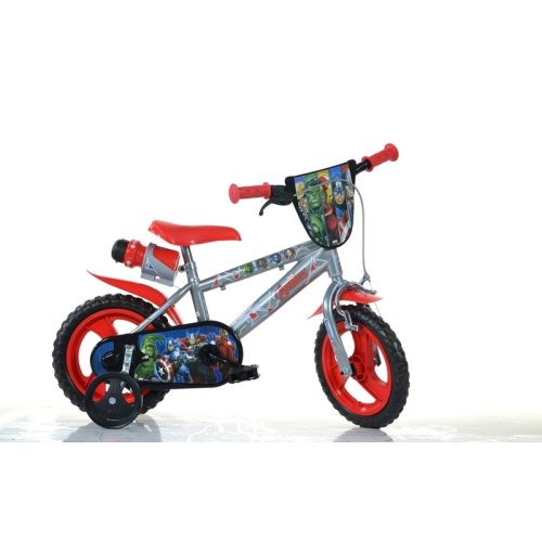 Dino bikes - bicicleta cu pedale , avengers, 12 , cu roti ajutatoare, multicolor