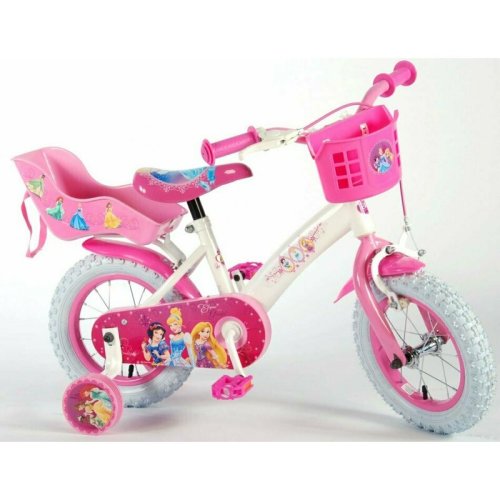 Eandl cycles - bicicleta cu pedale , disney princess, 12 , cu roti ajutatoare, roz