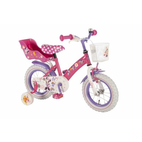 Eandl cycles - bicicleta cu pedale , minnie mouse, 12 , cu roti ajutatoare