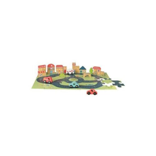 Egmont toys - puzzle de podea oras , puzzle copii , cu vehicule si cuburi, piese 60