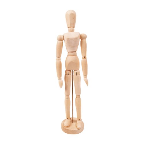 Figurina corp uman cu articulatii mobile, pe suport vertical, pentru pictura, desen