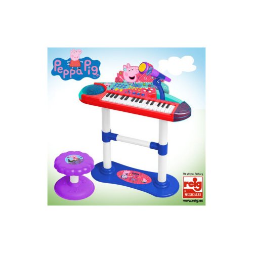 Reig Musicales Keyboard electronic cu microfon si scaunel peppa pig