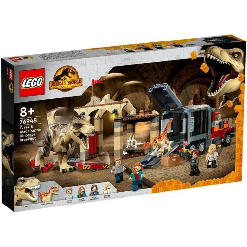 Lego lego jurassic world evadarea dinozaurilor t rex si atrociraptor 76948