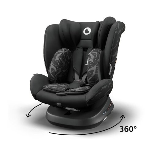 Lionelo - scaun auto bastiaan one pozitie de somn, protectie laterala, rotire 360 grade, top tether, 0-36 kg, cu isofix, conform cu standardul european de securitate ece r44/04, negru